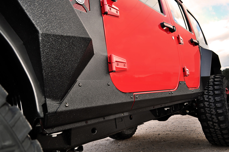 Jeep Wrangler JKU Body Armor Cladding - Rugged Ridge - XHD Armor Cladding - Textured Black - `07-`18